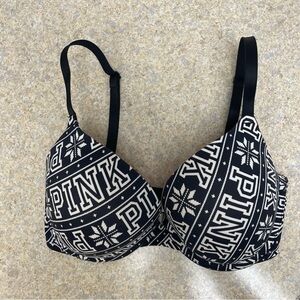 Victoria’s Secret PINK  Black and White Push Up Bra 32DD